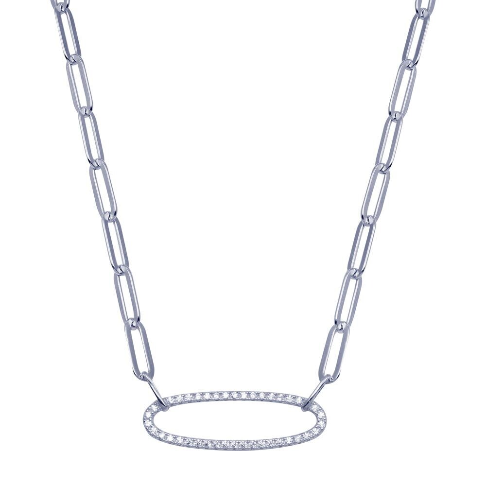 Sterling Oval Necklace SIL6003332