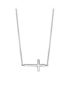 Sterling Sideways Cross Necklace KK0625521