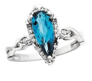 Blue Topaz & Diamond Ring BER200736