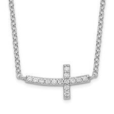 Sterling East to West Cross Necklace Q00625708