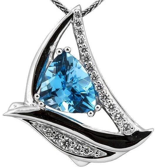 Blue Topaz & Diamond Pendant RG0230763