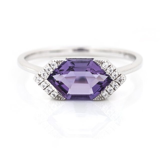 Amethyst & Diamond Ring AGI200805