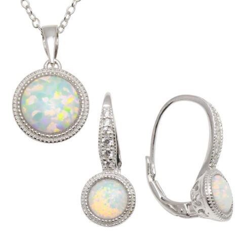 Sterling Opal Pendant & Earring Set SIL6355847