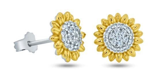 Sterling Sunflower Earrings SIL6453684