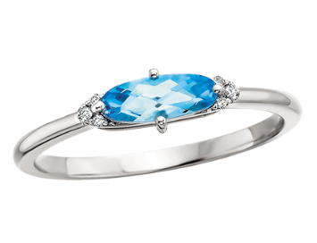 Blue Topaz & Diamond Ring BER200829