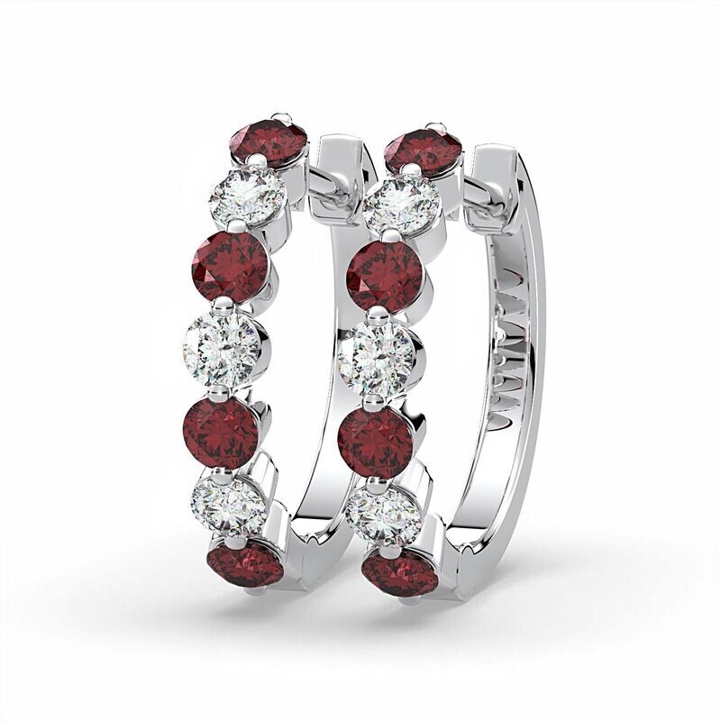 Ruby & Diamond Hoop Earrings GSW210408