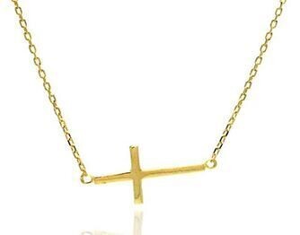 Yellow East to West Cross Necklace SIL7721086
