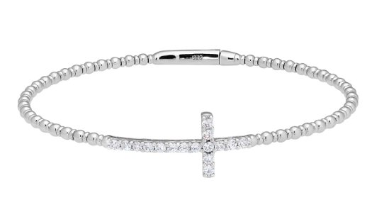 Sterling Cross Bangle Bracelet KW06102086