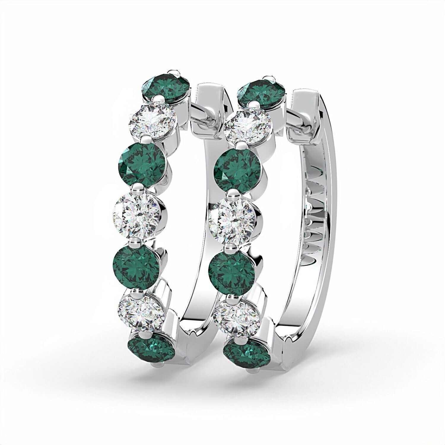 Emerald & Diamond Hoop Earrings GSW210420