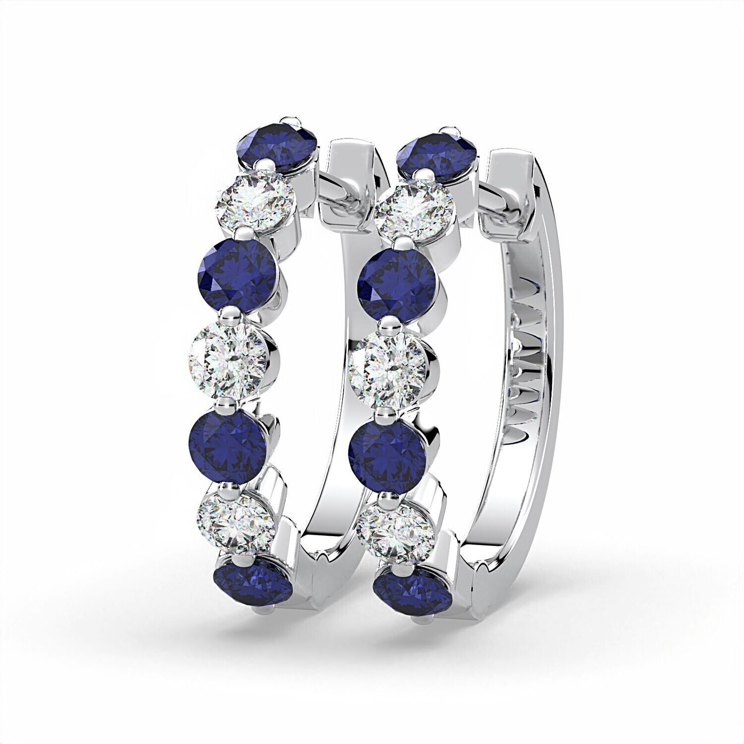Sapphire & Diamond Hoop Earrings GSW210422
