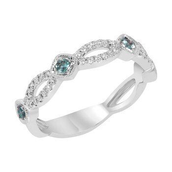 Blue Topaz & Diamond Ring COS200860