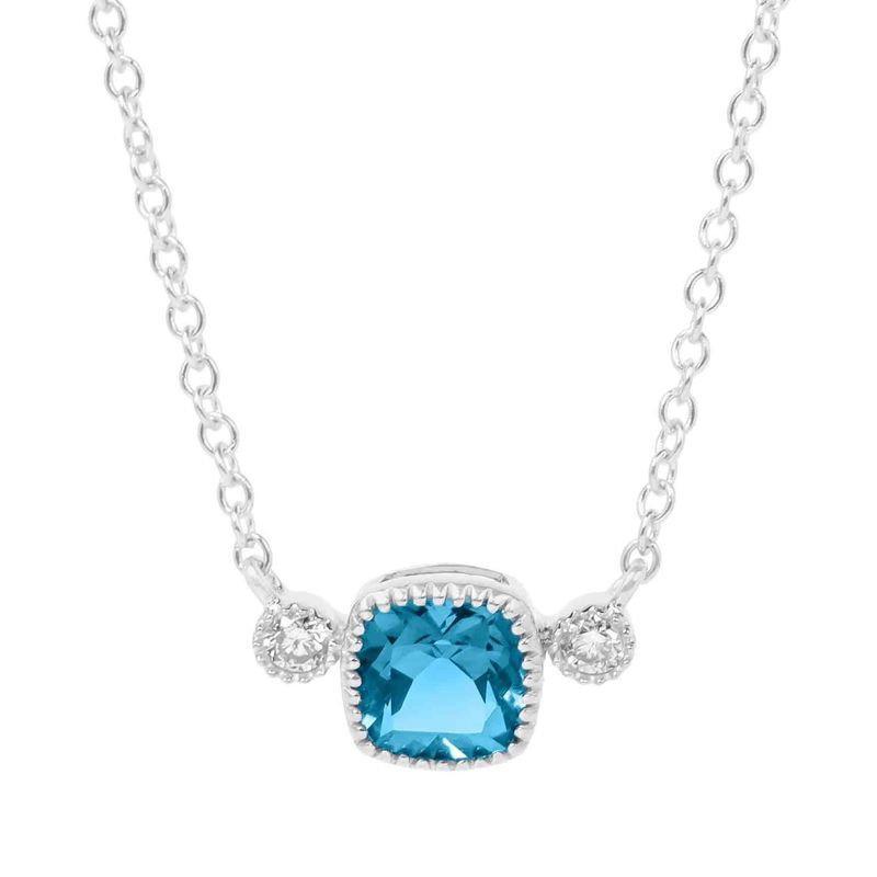 Blue Topaz & Diamond Pendant AGI230956