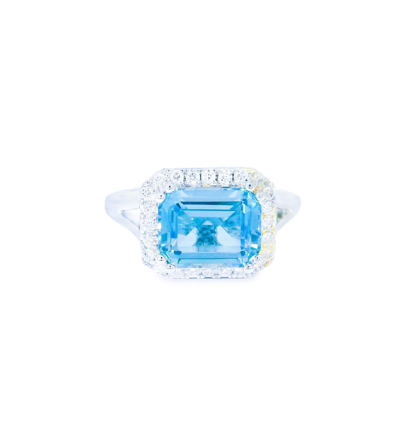 Blue Topaz & Diamond Ring COS200887