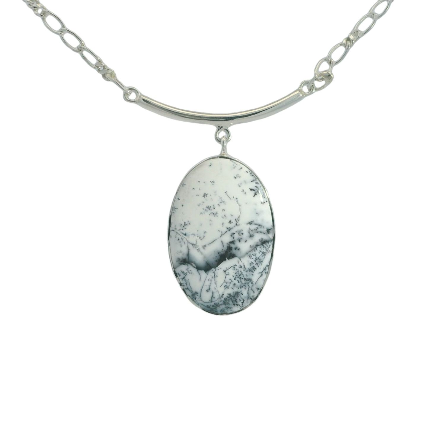Sterling Dendritic Agate Necklace SAN230911