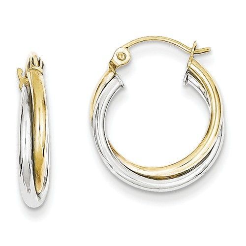 Two-Tone Hoop Earrings Q004251057