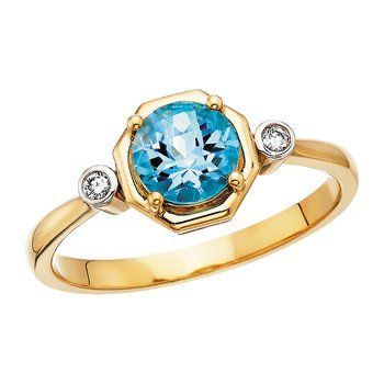 Blue Topaz & Diamond Ring BER200925