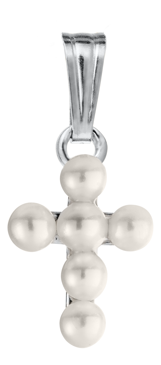 Sterling Pearl Cross Pendant MA320181
