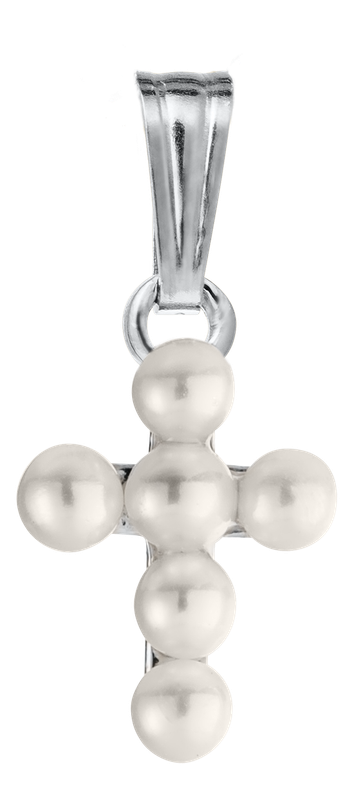 Sterling Pearl Cross Pendant MA320181
