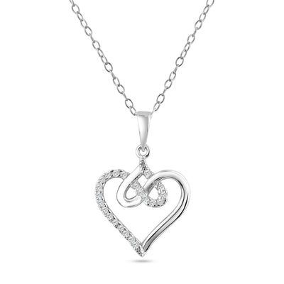 Sterling Double Heart Pendant SIL6356602