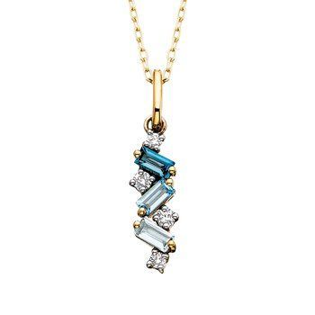 Blue Topaz & Diamond Pendant BER2301082