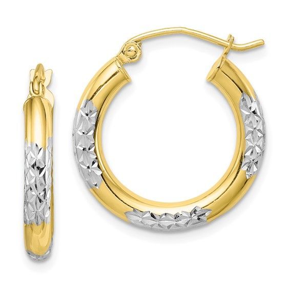 Two-Tone Hoop Earrings Q004251135