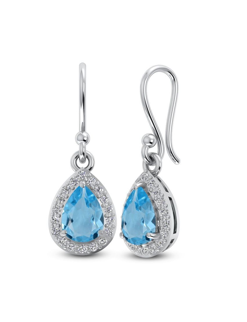 Sterling Blue Topaz Earrings SAN210547
