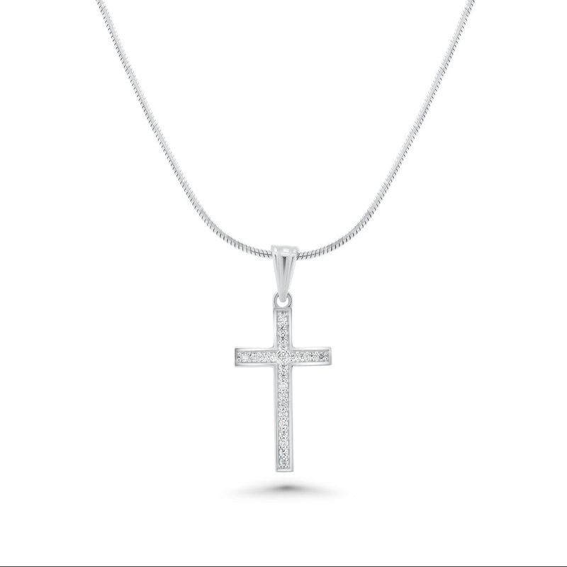 Sterling Moissanite Cross Pendant SIL6356822