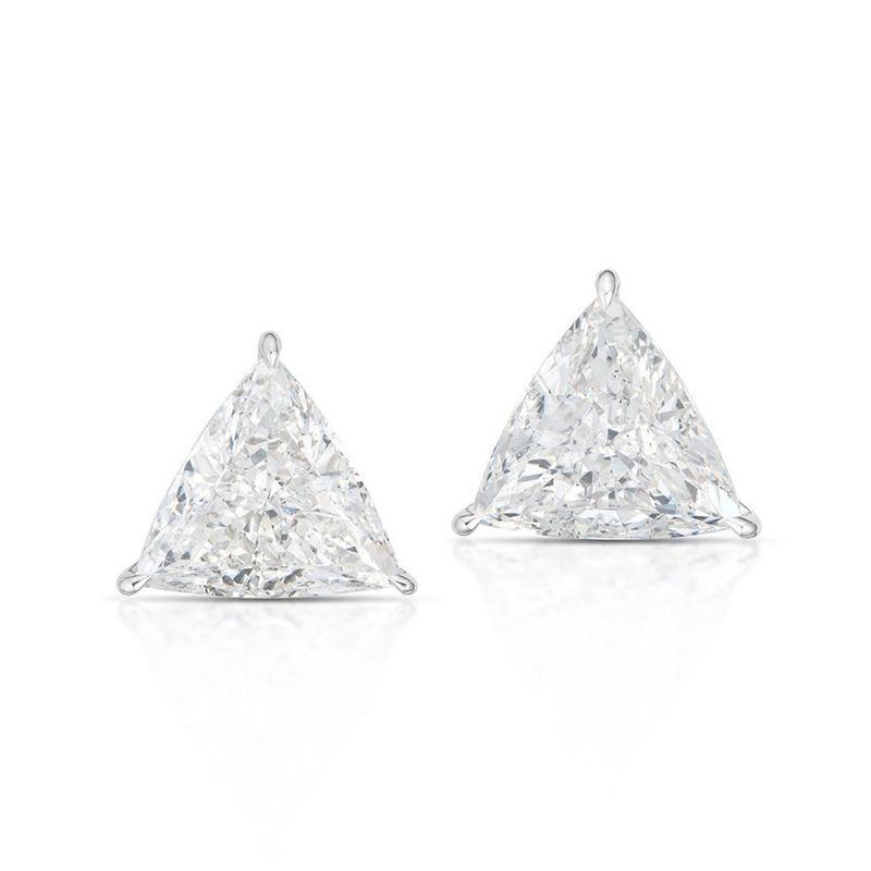 Sterling Trillion Cut Earrings SR06454238