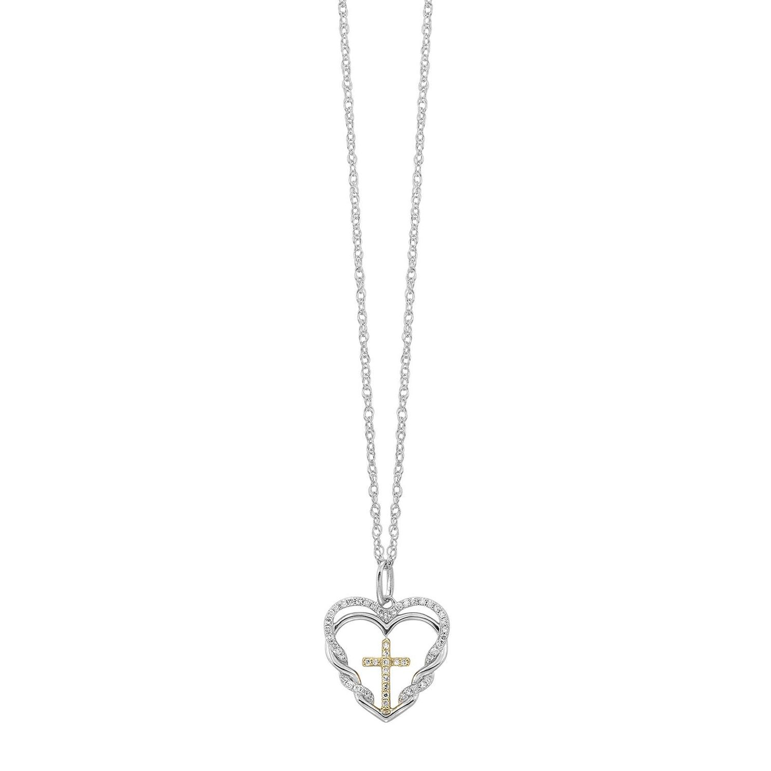Sterling Diamond Cross Pendant PG06356893