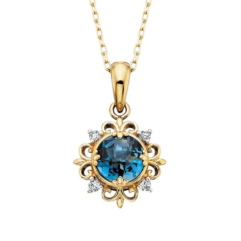 Blue Topaz & Diamond Pendant BER435781