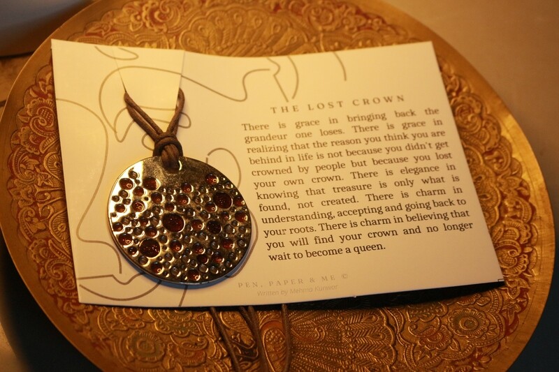 Silver Pendant with Champaign Detailing