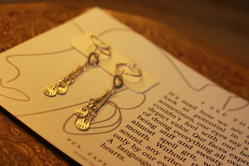 Tiny Silver Hearts Dangling