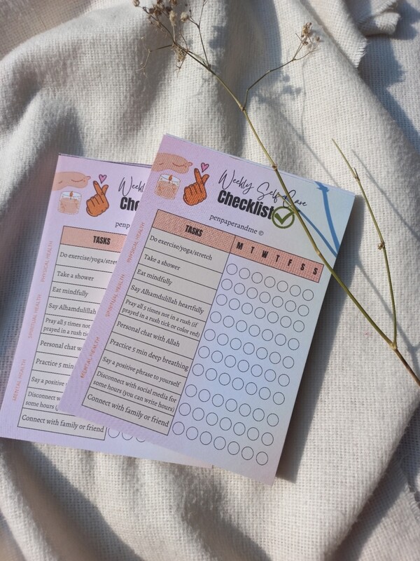 Self-care Weekly Checklist