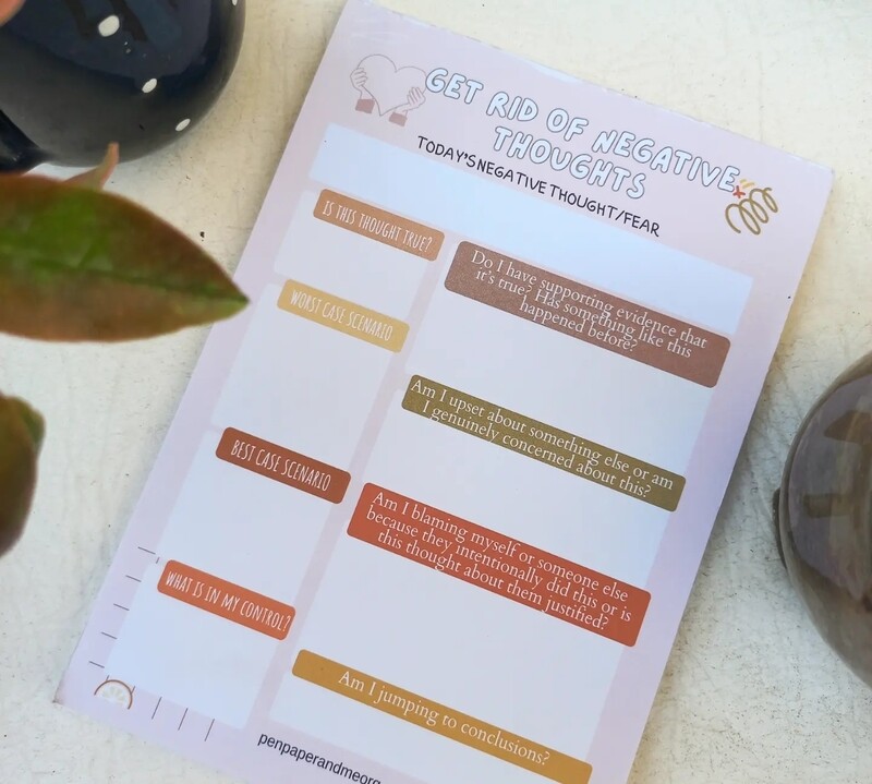 &quot;Get Rid of Negative Thoughts&quot; Notepad