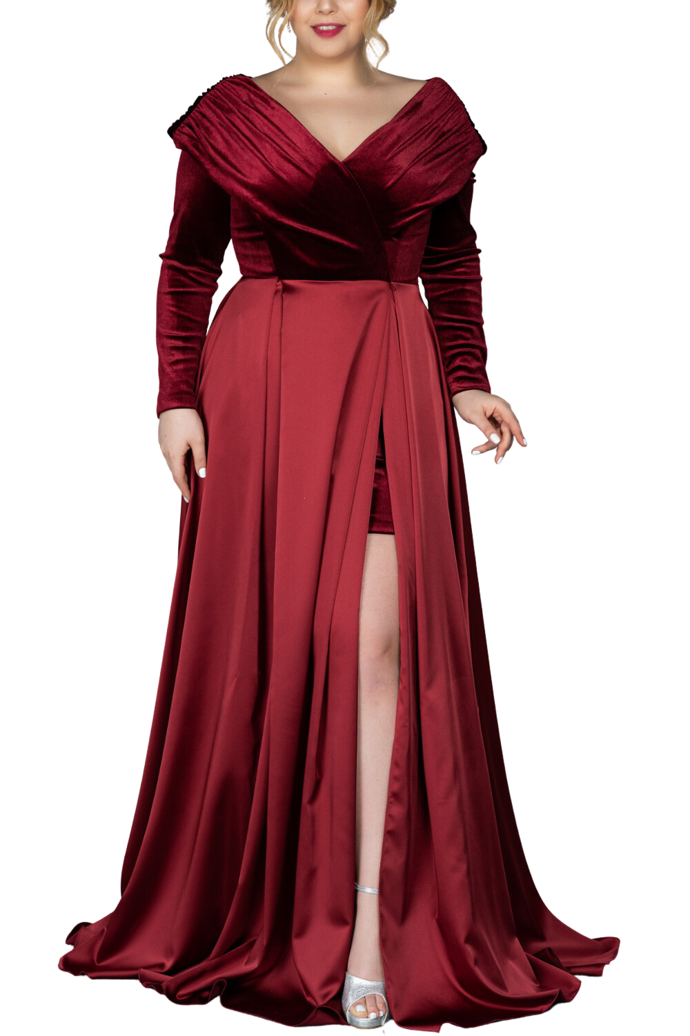 Plus Size Formal Gown, Black Velvet Evening Dress for Mother of the Bride &amp; Wedding Guest, Prom Dresses, 14-26 US