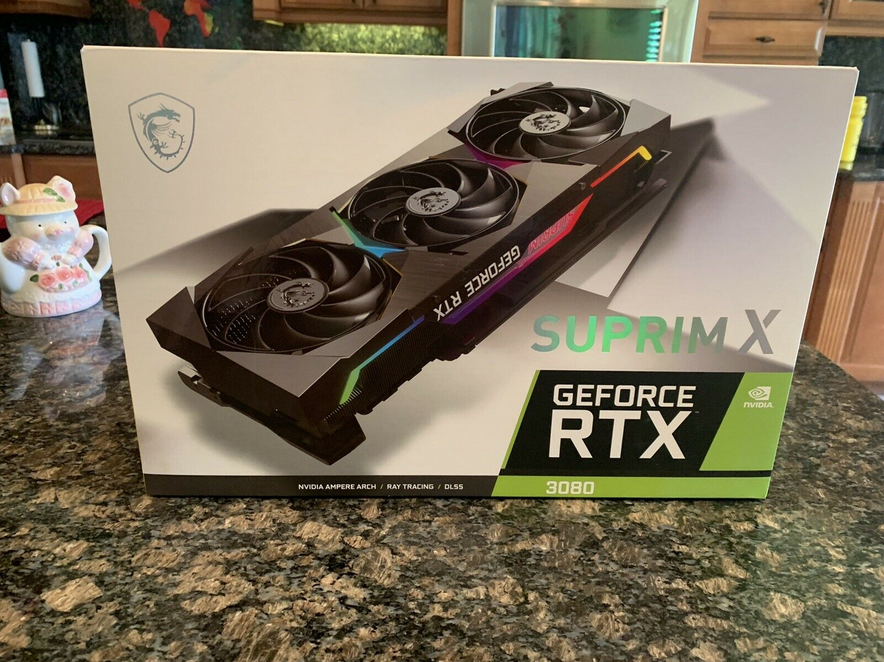 MSI GeForce RTX 3080 SUPRIM X 10G Graphics Card With All Peripherals And Papers