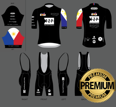 "Premium Quality" Official TZP (Men's) Black Jersey + Black Bib