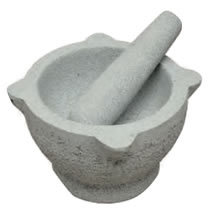 Mortier 17 cm pierre grise avec pilon