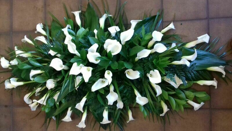 Calla Lily Coffin Spray