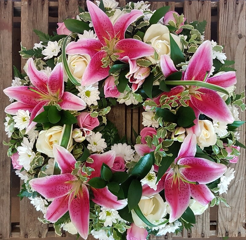 Lily and Rose Wreath