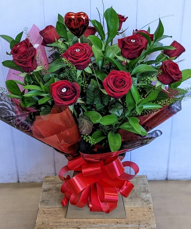 Premium Red Naomi Rose Vase 12 or 24