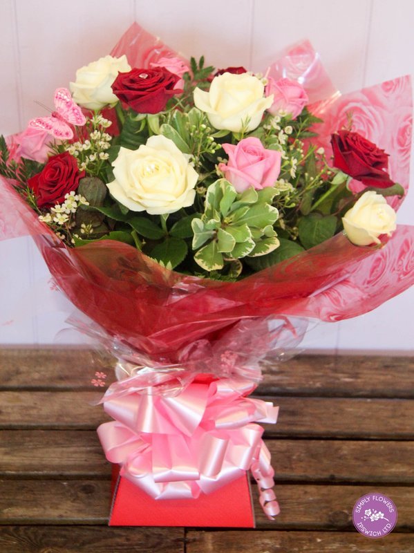 Dozen Mixed Rose Vase *REQUIRES 3 DAYS NOTICE*