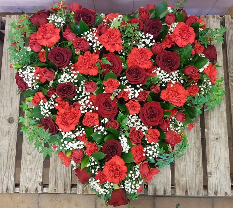 Rose and Carnation Heart