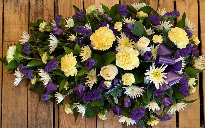 Single Ended Spray - Yellow Purple and White