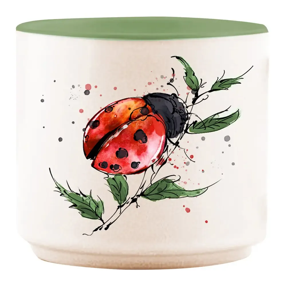 Garden Ladybug with Green Inside 6.5&quot; Planter