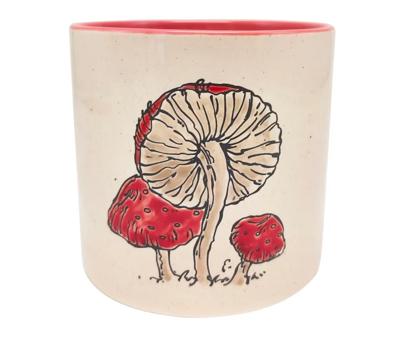 Mushroom with Red Interior 5&quot; Planter