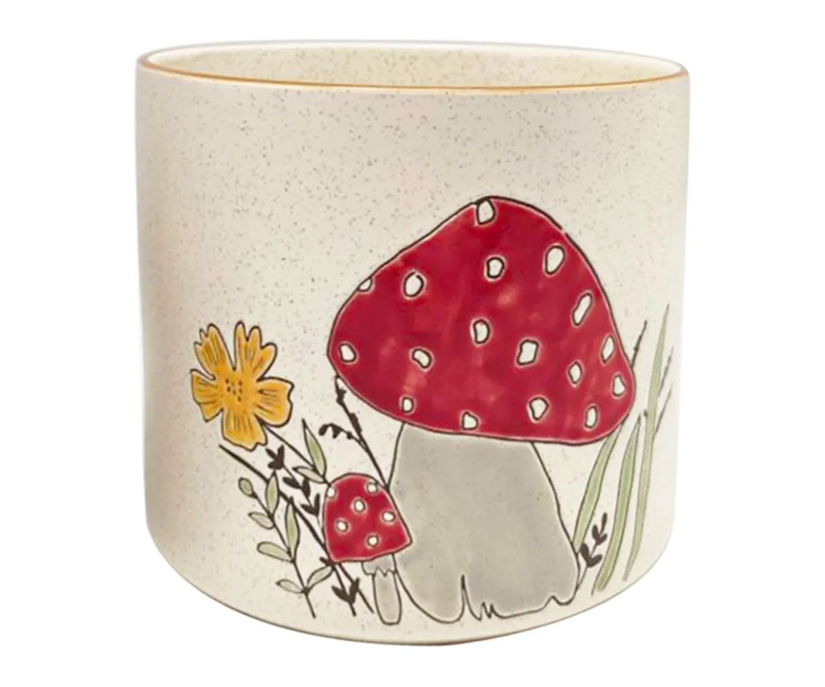 Mushroom with Tan Interior 6.5&quot; Planter