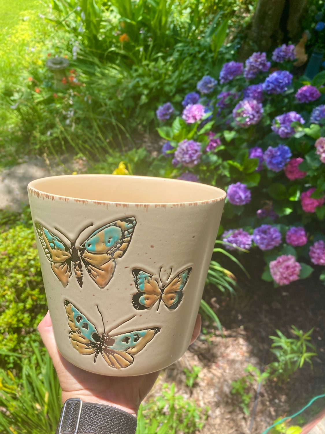 Three Butterfly 6.5&quot; Planter