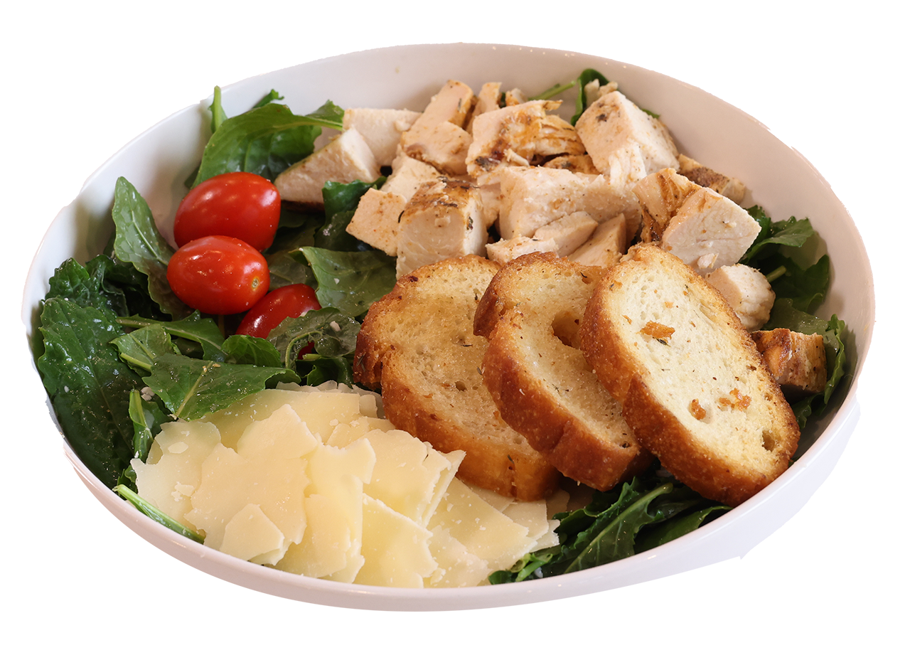 Baby Kale Caesar Salad with Grilled Chicken