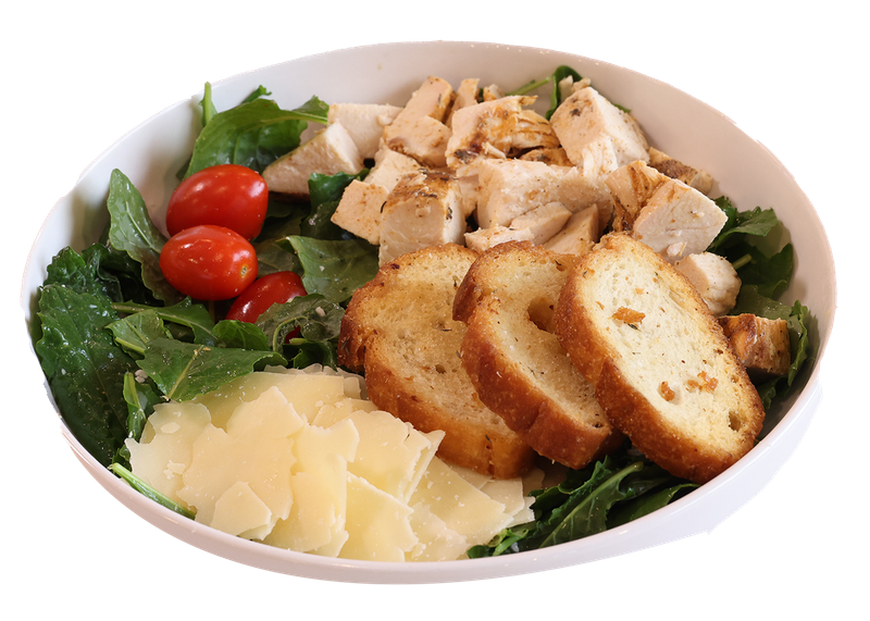 Baby Kale Caesar Salad with Grilled Chicken
